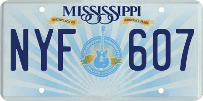MS license plate NYF607