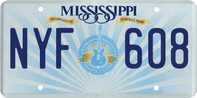 MS license plate NYF608