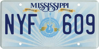 MS license plate NYF609