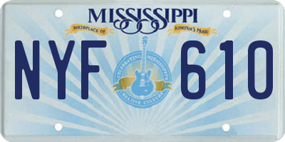 MS license plate NYF610