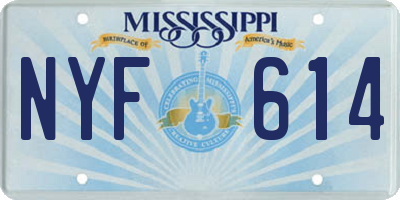 MS license plate NYF614
