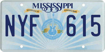 MS license plate NYF615