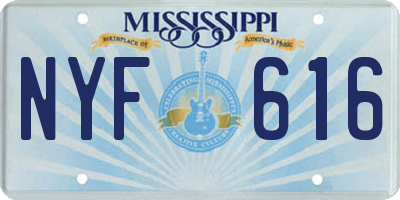 MS license plate NYF616