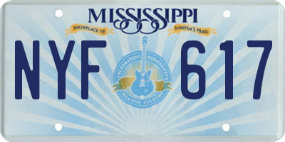 MS license plate NYF617