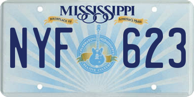 MS license plate NYF623