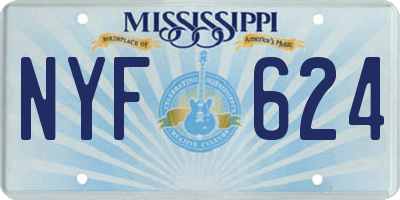 MS license plate NYF624