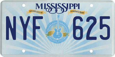 MS license plate NYF625