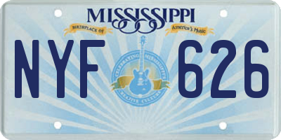 MS license plate NYF626