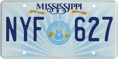 MS license plate NYF627