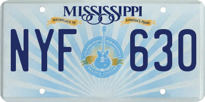 MS license plate NYF630
