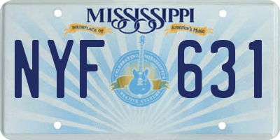 MS license plate NYF631