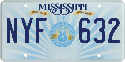 MS license plate NYF632