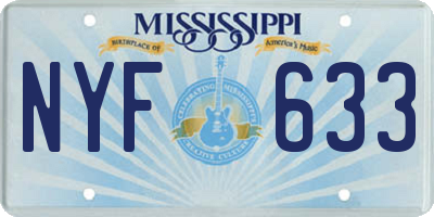 MS license plate NYF633