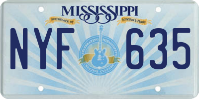 MS license plate NYF635