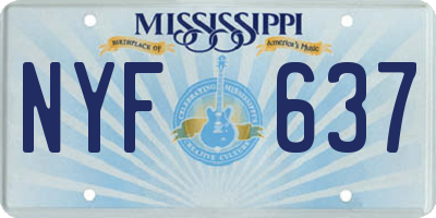 MS license plate NYF637