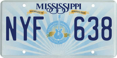MS license plate NYF638