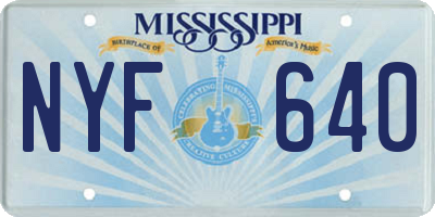 MS license plate NYF640