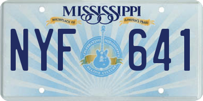 MS license plate NYF641