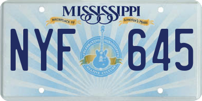 MS license plate NYF645