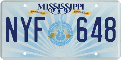 MS license plate NYF648