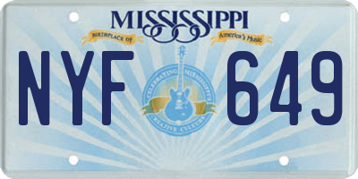 MS license plate NYF649
