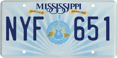 MS license plate NYF651