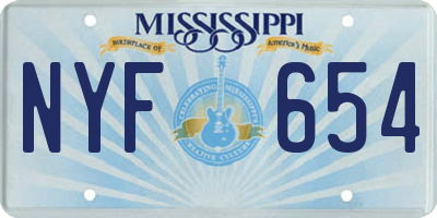 MS license plate NYF654