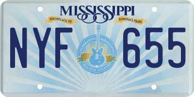 MS license plate NYF655