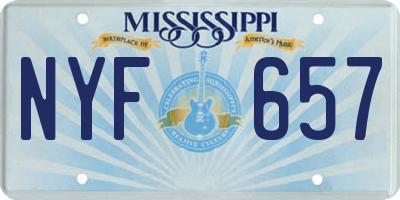 MS license plate NYF657