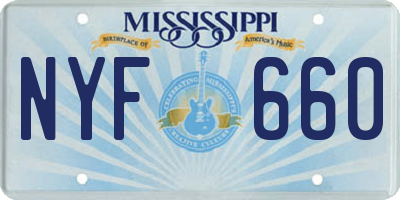 MS license plate NYF660