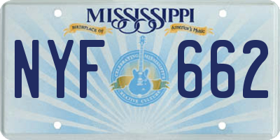 MS license plate NYF662