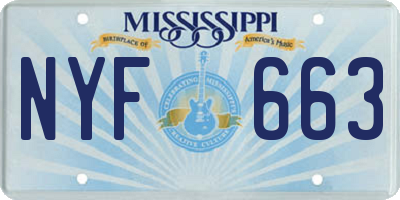 MS license plate NYF663