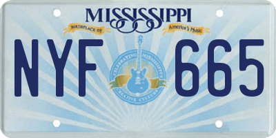 MS license plate NYF665