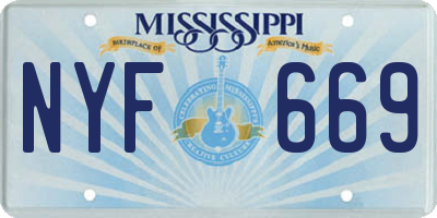 MS license plate NYF669