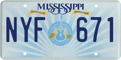 MS license plate NYF671