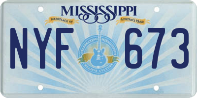 MS license plate NYF673