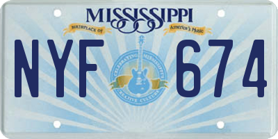MS license plate NYF674