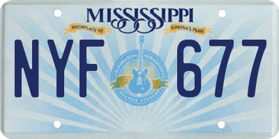 MS license plate NYF677