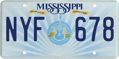 MS license plate NYF678