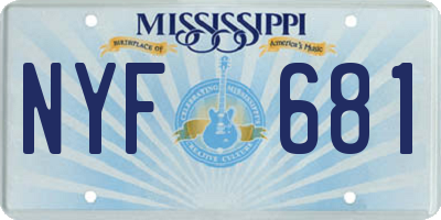 MS license plate NYF681
