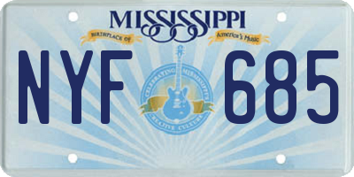MS license plate NYF685