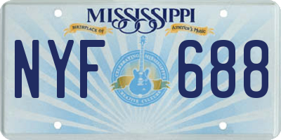 MS license plate NYF688