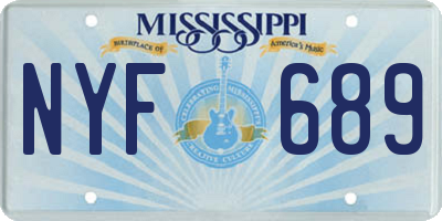 MS license plate NYF689