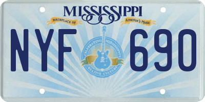 MS license plate NYF690