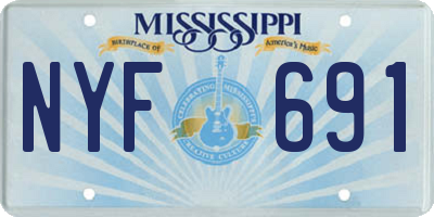 MS license plate NYF691