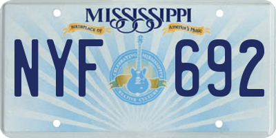 MS license plate NYF692