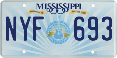 MS license plate NYF693