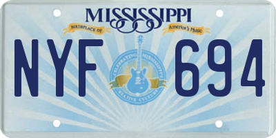 MS license plate NYF694