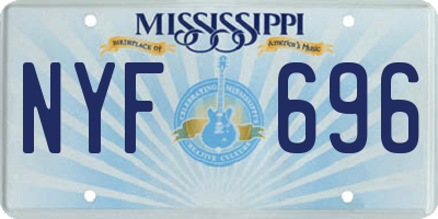 MS license plate NYF696