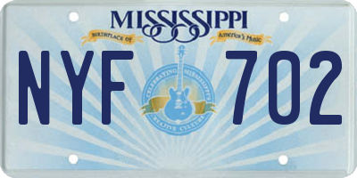 MS license plate NYF702